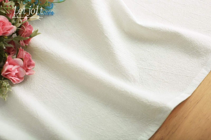Letjolt White Table Runner 72 Inches Long Rustic Table Runner Cotton Runner Plain Table Decor - Image 3